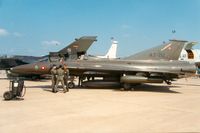 AT-151 @ MHZ - Sk-35XD Draken of Esk 729 Royal Danish Air Force in the static park of the 1988 Mildenhall Air Fete. - by Peter Nicholson