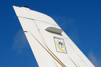 OE-HKY @ EGGW - Tail logo on Austrian Falcon 2000 at Luton - by Terry Fletcher