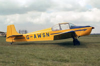 G-AWSN @ FINMERE - Rollason Druine D-62B Condor. At the VAC Daffodil Rally in 1990, at Finmere.. - by Malcolm Clarke