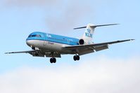 PH-WXD @ EGNT - Fokker 70 (F-28-0070) on approach to rwy 25 at Newcastle Airport, UK. - by Malcolm Clarke