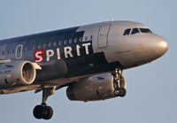 N532NK @ KORD - Spirit Airlines A319-132, NKS220 arriving from KRSW, short final 22R KORD. - by Mark Kalfas