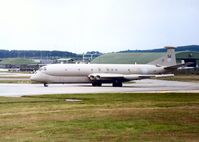 XV254 @ EGQS - Nimrod MR.2 of 201 Squadron turning onto the active runway at RAF Lossiemouth in the Summer of 1992. - by Peter Nicholson