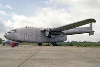 G-BLSW @ EGSX - Fairchild C-119G Flying Boxcar at North Weald Airfield in 1990. - by Malcolm Clarke