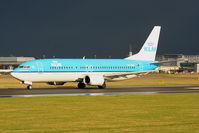 PH-BDZ @ EGCC - KLM B737 departing from RW 23L as the storm clouds roll in - by Chris Hall