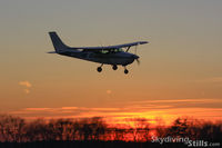 N117AC @ 7B9 - Short final to Ellington, CT at sunset - by Dave G