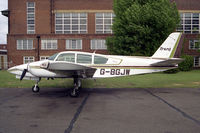 G-BGJW @ EGTC - Gulfstream American GA-7 Cougar at Cranfield Airport in 1990. - by Malcolm Clarke