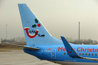 G-FDZA @ EGGW - Thomson B737 appears in Xmas livery at Luton - by Terry Fletcher