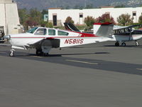 N5811S @ POC - Parked in transient parking - by Helicopterfriend