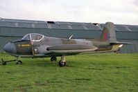 G-BKOU @ EGTC - Hunting P-84 Jet Provost T3 at Cranfield Airfied in 1990. As XN637, it's RAF serial. - by Malcolm Clarke