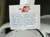 N110AM @ SZP - 1996 Moravan Zlin 242L, Lycoming AEIO-360-B 200 Hp, fully aerobatic, data card - by Doug Robertson