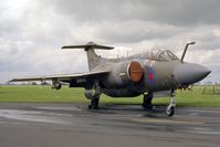 XV869 @ EGUY - Hawker Siddeley Buccaneer S2B. From No 12 Sqn, RAF Lossiemouth at the Canberra 40th Anniversary Celebration Photocall at RAF Wyton in 1989. - by Malcolm Clarke