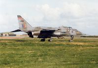 XX141 @ EGQS - Jaguar T.2A of 16(R) Squadron at Lossiemouth seen in September 1993. - by Peter Nicholson
