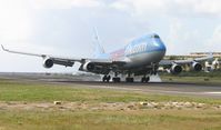 F-HSEA @ TNCM - Corsair 747-422 landing at TNCM - by SHEEP GANG