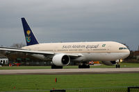 HZ-AKJ @ EGCC - Saudi Arabian Airlines - by Chris Hall