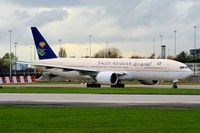 HZ-AKA @ EGCC - Saudi Arabian Airlines - by Chris Hall