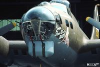 42-32076 @ KDOV - The nose art was re-created (1987) by Tony Starcer who painted the original in WWII.  Rollout Ceremony 1988 Dover AFB after 10 year restoration by volunteers of 512th Military Airlift Wing.  - by John Hevesi