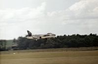 XE673 @ EGQS - Hunter GA.11 of 764 Squadron landing at Lossiemouth in the Summer of 1972. - by Peter Nicholson