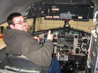N105CA @ I74 - Kevin checking out the view from the left seat at the Champaign Aviation Museum - Urbana, Ohio. - by Bob Simmermon