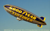 N1A @ PMP - Goodyear Blimp Stars and Stripes taking off from Pompano Beach - by J.G. Handelman