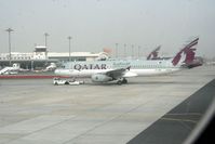A7-ADU @ OTBD - A7-ADU A320 pushing back at Doha, Qatar - by Pete Hughes