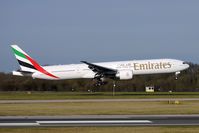 A6-EBA @ EGCC - Emirates B777 landing at Manchester - by Terry Fletcher