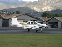 N234M @ SZP - 1963 Beech D95A TRAVEL AIR, two Lycoming IO-360-B1A 180 Hp each, landing roll Rwy 04 - by Doug Robertson