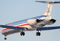 N403A @ KORD - American Airlines MD-82, AAL2337, arriving KORD RWY 28 fromKBOS. - by Mark Kalfas