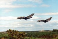 ZA552 @ EGQS - Tornado GR.1 of 15[R] Squadron returning to base at Lossiemouth with ZA600 coded TH also of 15[R] Squadron in the Summer of 1994. - by Peter Nicholson
