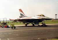 J-624 @ MHZ - F-16A Falcon of 311 Squadron Royal Netherlands Air Force on the flight-line at the 1993 Mildenhall Air Fete. - by Peter Nicholson