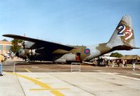 XV292 @ MHZ - Hercules C.1 of the Lyneham Transport Wing with markings to celebrate 25 years of service on display at the 1993 Mildenhall Air Fete. - by Peter Nicholson