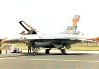 J-003 @ MHZ - F-16A Falcon of 306 Squadron Royal Netherlands Air Force - the F-16 solo display aircraft for the 1995 season - on the flight-line at the 1995 Mildenhall Air Fete. - by Peter Nicholson