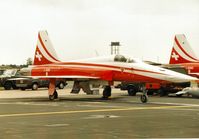 J-3091 @ MHZ - Another view of the Patrouille Suisse F-5E on the flight-line at the 1995 Mildenhall Air Fete. - by Peter Nicholson