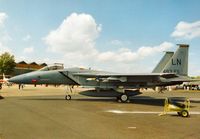 86-0164 @ MHZ - Another view of the 493rd Fighter Squadron/48th Fighter Wing F-15C Eagle, callsign Deadly 21, on display at the 1995 Mildenhall Air Fete. - by Peter Nicholson