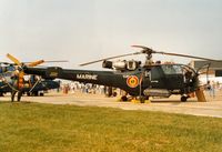 M-3 @ MHZ - Alouette III of the Belgian Navy with radio callsign OT-ZPC in the static park at the 1992 Mildenhall Air Fete. - by Peter Nicholson