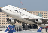 VH-OJE @ KLAX - Qantas Boeing 747-438, 25R departure KLAX. - by Mark Kalfas