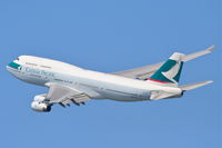 B-HOT @ KLAX - Cathay Pacific Boeing 747-467, 25R departure KLAX. - by Mark Kalfas