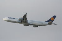 D-AIGO @ KLAX - Lufthansa Airbus A340-313, 25R departure KLAX. - by Mark Kalfas