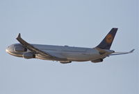 D-AIGT @ KLAX - Lufthansa Airbus A340-313, 25R departure KLAX. - by Mark Kalfas