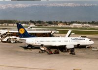 D-ABKK @ LSGG - Boeing 737-430 of Lufthansa Express at Geneva in March 1994. - by Peter Nicholson