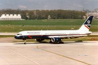 G-BMRH @ LSGG - Boeing 757-236 of British Airways at Geneva in March 1994. - by Peter Nicholson