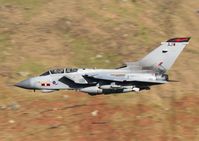 ZD714 - Royal Air Force Tornado GR4 (c/n BS115). Operated by the Marham Wing but wears 617 Squadron markings, coded 'AJ-W'. Dunmail Raise, Cumbria. - by vickersfour