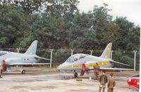 XX159 @ EGVA - Hawk T.1A of 1 Tactical Weapons Unit at RAF Brawdy on the flight-line at the 1987 Intnl Air Tattoo at RAF Fairford. - by Peter Nicholson