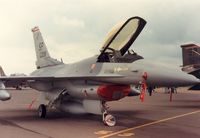 86-0209 @ EGVA - F-16C Falcon, callsign Sonic 2, of the 480th Tactical Fighter Squadron/52nd Tactical Fighter Wing at Spangdahlem on display at the 1987 Intnl Air Tattoo at RAF Fairford. - by Peter Nicholson