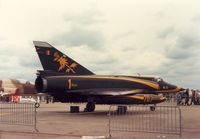 BA33 @ EGVA - Another view of the Mirage 5BA of 1 Squadron Belgian Air Force wearing anniversary markings on display at the 1987 Intnl Air Tattoo at RAF Fairford. - by Peter Nicholson