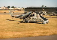 0709 @ EGVA - Hind E helicopter gunship of 331 Squadron Czech Air Force on the flight-line at the 1995 Intnl Air Tattoo at RAF Fairford. - by Peter Nicholson