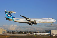 N747EX @ PAE - B.747-8 accompanied by one of Boeing's T-33's - by Duncan Kirk