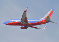 N409WN @ KLAX - Southwest Airlines Boeing 737-7H4, N409WN 25R departure KLAX. - by Mark Kalfas