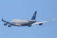 N128UA @ KLAX - United Airlines Boeing 747-422, N128UA 25R departure KLAX. - by Mark Kalfas