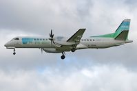 G-CDKA @ EGNT - Saab 2000 on approach to Rwy 25 at Newcastle Airport in 2006. - by Malcolm Clarke