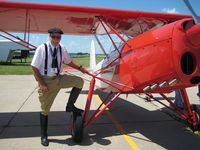 N14768 @ AMW - Owner/Pilot Steve Roth with his Fairchild 22 C7DM during 2008 American Barnstormers Tour - by Steve Roth